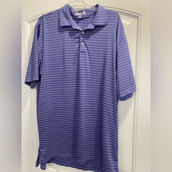 Peter Millar Summer Polo O’Neal motocross purple stripes size XL - Picture 1 of 8